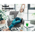 Artiss Armchair Linen Fabric Grey Charcoal