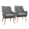 Artiss Armchair Tub Chair Accent Lounge Grey ANNE x2