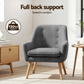 Artiss Armchair Tub Chair Accent Lounge Grey ANNE x2