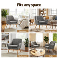 Artiss Armchair Tub Chair Accent Lounge Grey ANNE x2