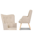 Artiss Armchair with Ottoman Beige Lansar