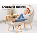 Artiss Armchair with Ottoman Beige Lansar