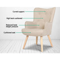Artiss Armchair with Ottoman Beige Lansar