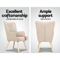 Artiss Armchair with Ottoman Beige Lansar