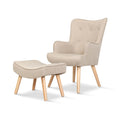 Artiss Armchair with Ottoman Beige Lansar