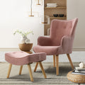 Artiss Armchair Ottoman Set Pink