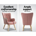 Artiss Armchair Ottoman Set Pink