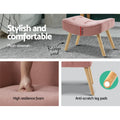 Artiss Armchair Ottoman Set Pink