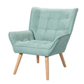 Artiss Armchair Linen Fabric Blue Accent Chair Sofa Seat