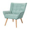 Artiss Armchair Linen Fabric Blue Accent Chair Sofa Seat