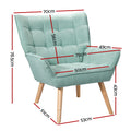 Artiss Armchair Linen Fabric Blue Accent Chair Sofa Seat