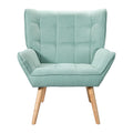 Artiss Armchair Linen Fabric Blue Accent Chair Sofa Seat