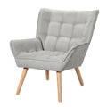 Artiss Armchair Grey Linen Fabric Accent Lounge Chair Cushion