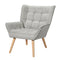 Artiss Armchair Grey Linen Fabric Accent Lounge Chair Cushion