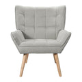 Artiss Armchair Grey Linen Fabric Accent Lounge Chair Cushion
