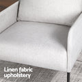 Artiss Grey Fabric Accent Armchair with Pillow