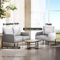 Artiss Grey Fabric Accent Armchair with Pillow