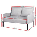 Artiss 2 Seater Sofa Armchair Linen Grey