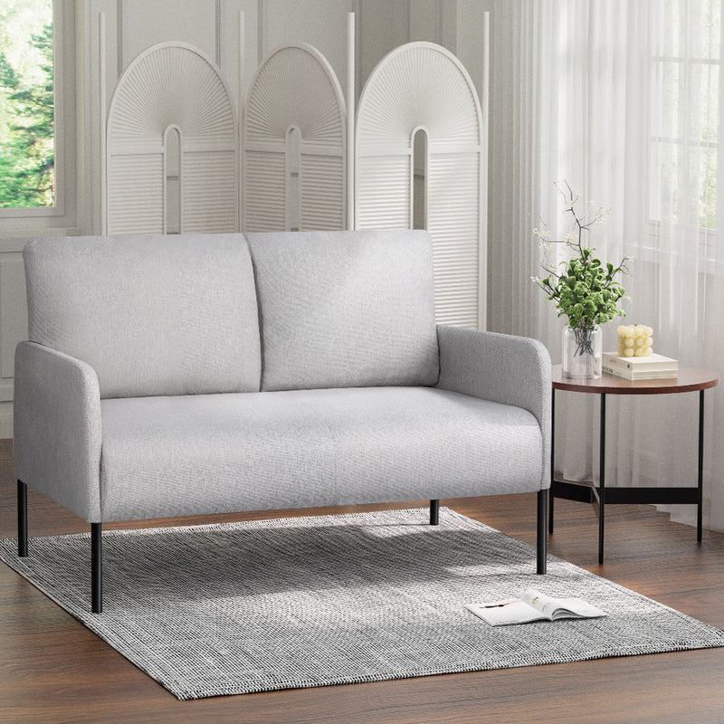 Artiss 2 Seater Sofa Armchair Linen Grey