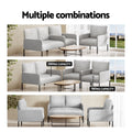 Artiss 4 Seater Sofa Set with Pillows Grey