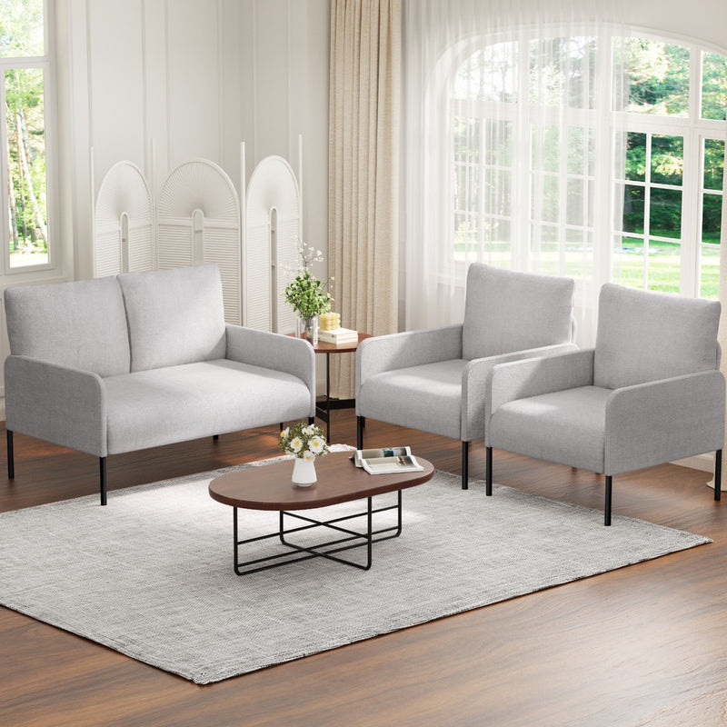 Artiss 4 Seater Sofa Set with Pillows Grey