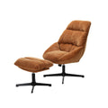 Artiss Armchair Ottoman Set Linen Orange