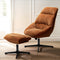 Artiss Armchair Ottoman Set Linen Orange
