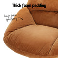 Artiss Armchair Ottoman Set Linen Orange