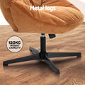 Artiss Armchair Ottoman Set Linen Orange