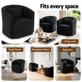Artiss Round Swivel Armchair Sherpa Fleece Black