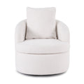 Artiss Round Swivel Armchair White Pillow