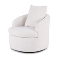 Artiss Round Swivel Armchair White Pillow