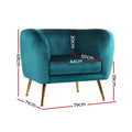 Artiss Velvet Armchair Green Accent Chair Lounge Sofa