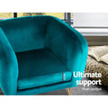 Artiss Velvet Armchair Green Accent Chair Lounge Sofa
