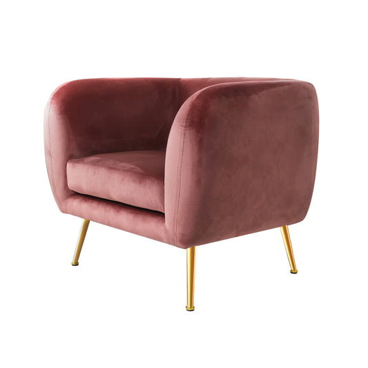 Artiss Velvet Armchair Pink Lounge Accent Chair Couch