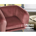 Artiss Velvet Armchair Pink Lounge Accent Chair Couch