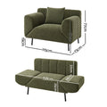 Artiss Armchair 3-in-1 Convertible Chenille Lounger and Daybed Green