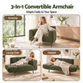 Artiss Armchair 3-in-1 Convertible Chenille Lounger and Daybed Green