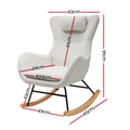 Artiss Rocking Chair Armchair Boucle White Pillow