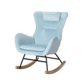 Artiss Rocking Chair Armchair Velvet Blue with Pillow