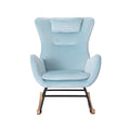 Artiss Rocking Chair Armchair Velvet Blue with Pillow