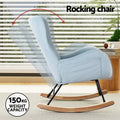Artiss Rocking Chair Armchair Velvet Blue with Pillow