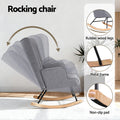 Artiss Rocking Armchair Nursing Chair Grey Linen Fabric