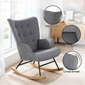 Artiss Rocking Armchair Nursing Chair Grey Linen Fabric