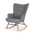 Artiss Rocking Armchair Nursing Chair Grey Linen Fabric