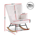 Artiss Rocking Armchair Nursing Chair Boucle Fabric White
