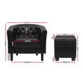 Artiss Black Armchair with Ottoman Ava