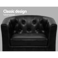 Artiss Black Armchair with Ottoman Ava