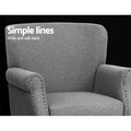 Artiss Armchair Accent Chair Retro Linen Grey Single Sofa