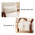 Artiss Teddy Fabric Armchair Curved Bentwood Arms with Cushion Beige